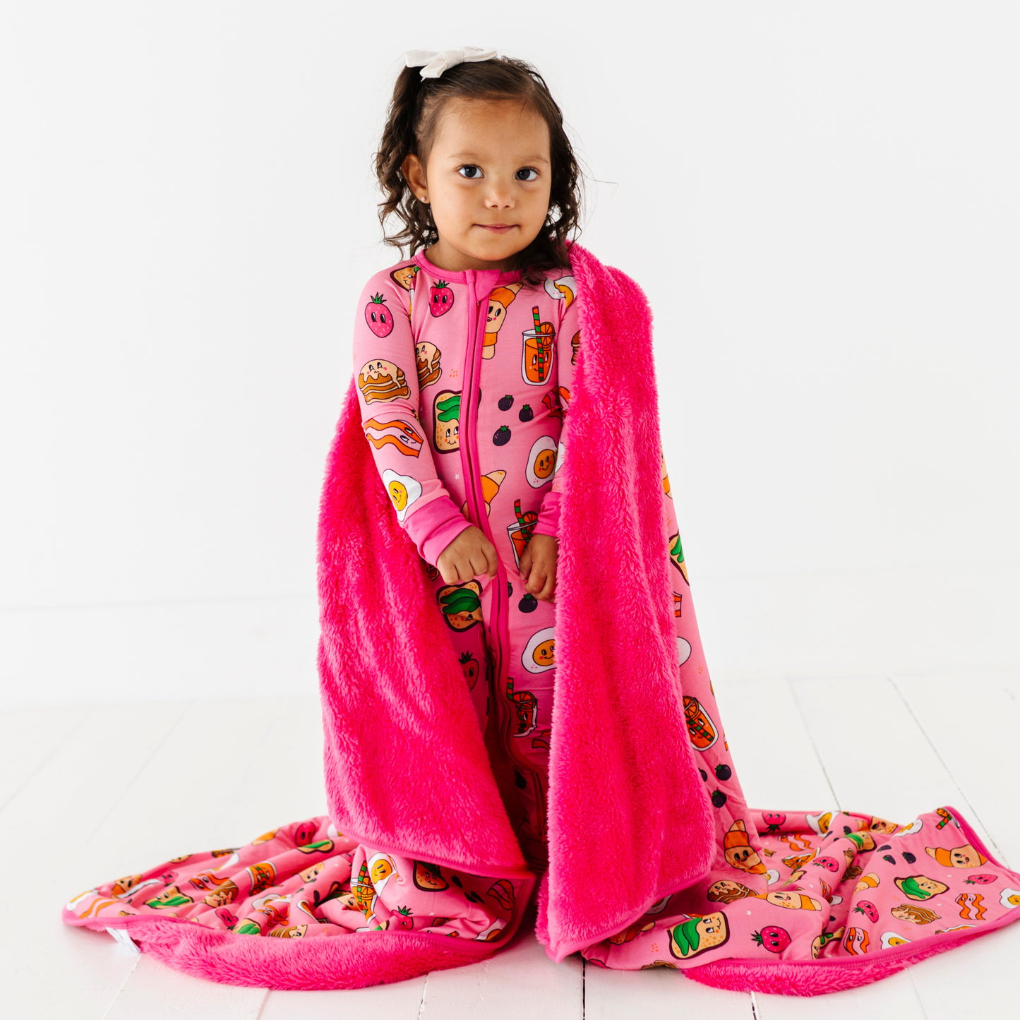 Pink Breakfast Plush Blanket