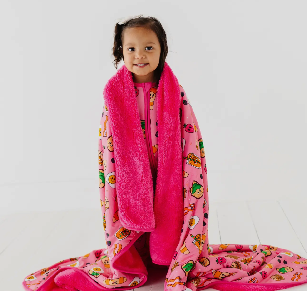 Pink Breakfast Plush Blanket