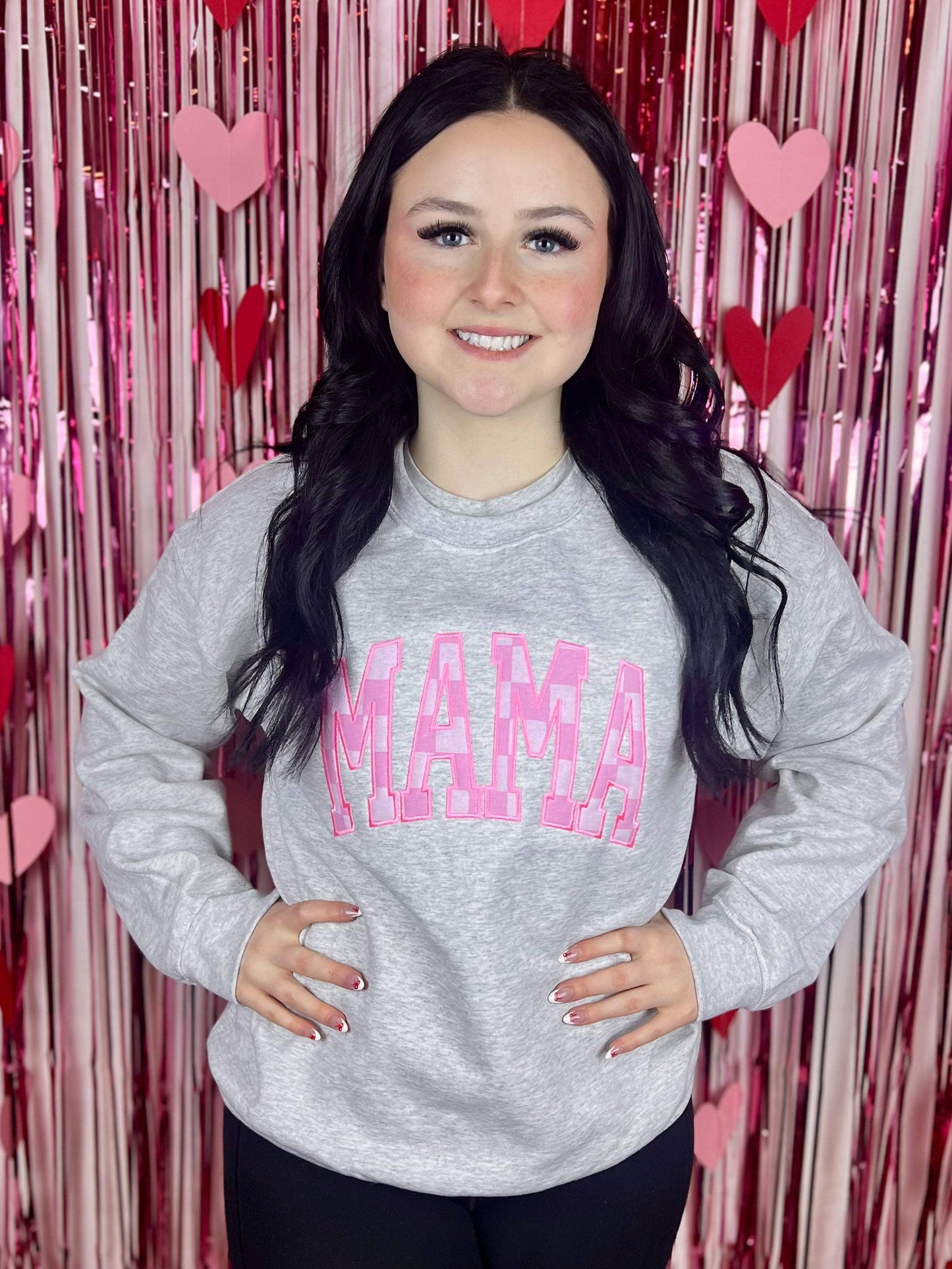 Pink Check Mama Crew