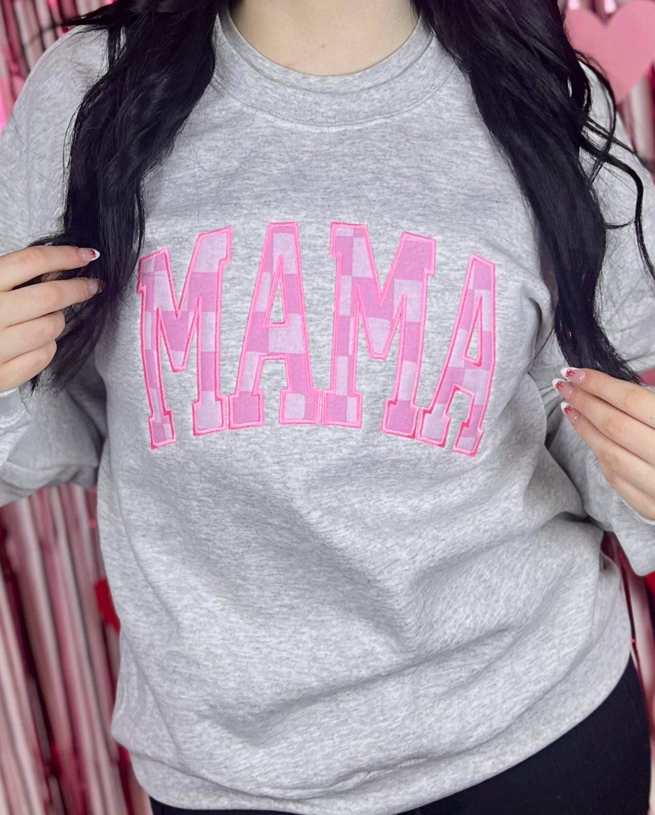 Pink Check Mama Crew