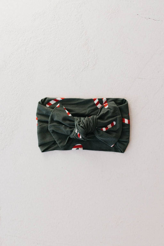 Candy Cane Bamboo Bow Headband