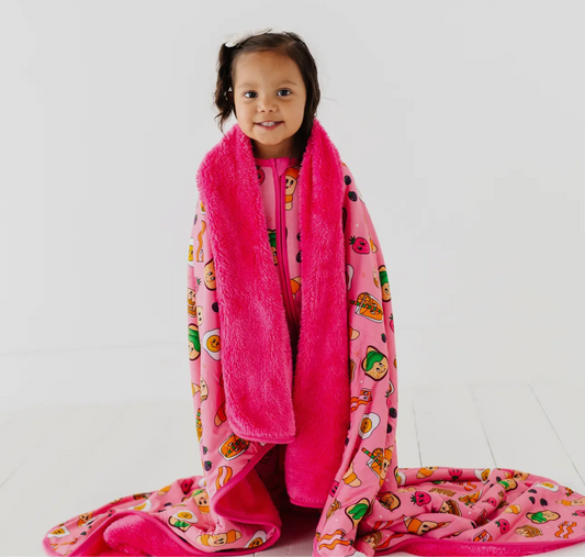 Pink Breakfast Plush Blanket