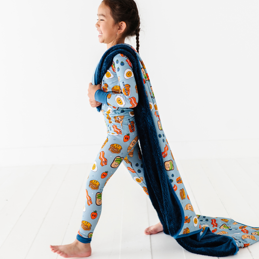 Blue Breakfast Plush Blanket